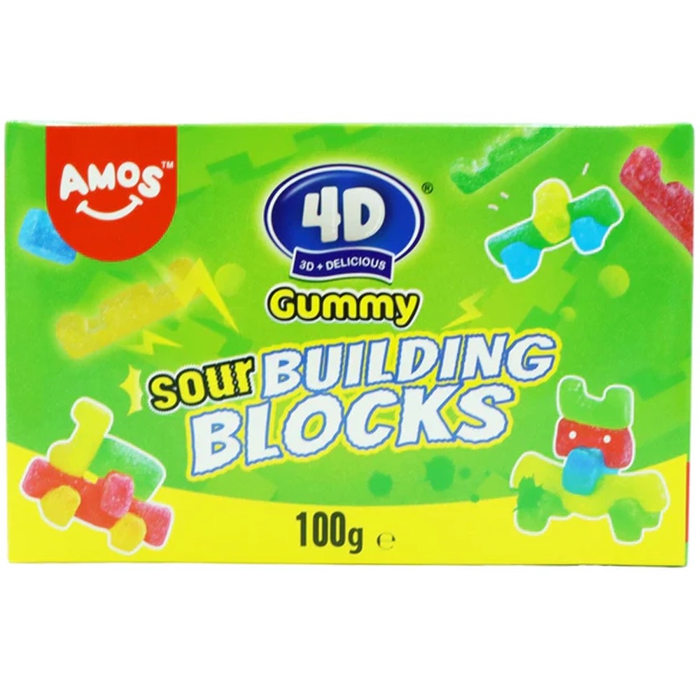 [SS001320] Amos Sour 4D Building Blocks Gummies Theatre Box 100 g