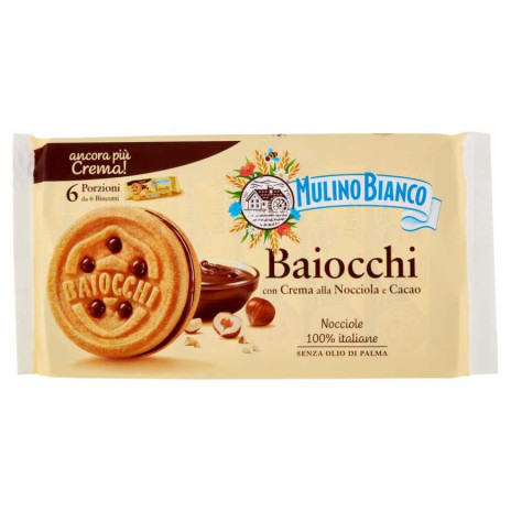 [SS001006] Mulino Bianco Mini Baiocchi Nocciola 6 X 56 g