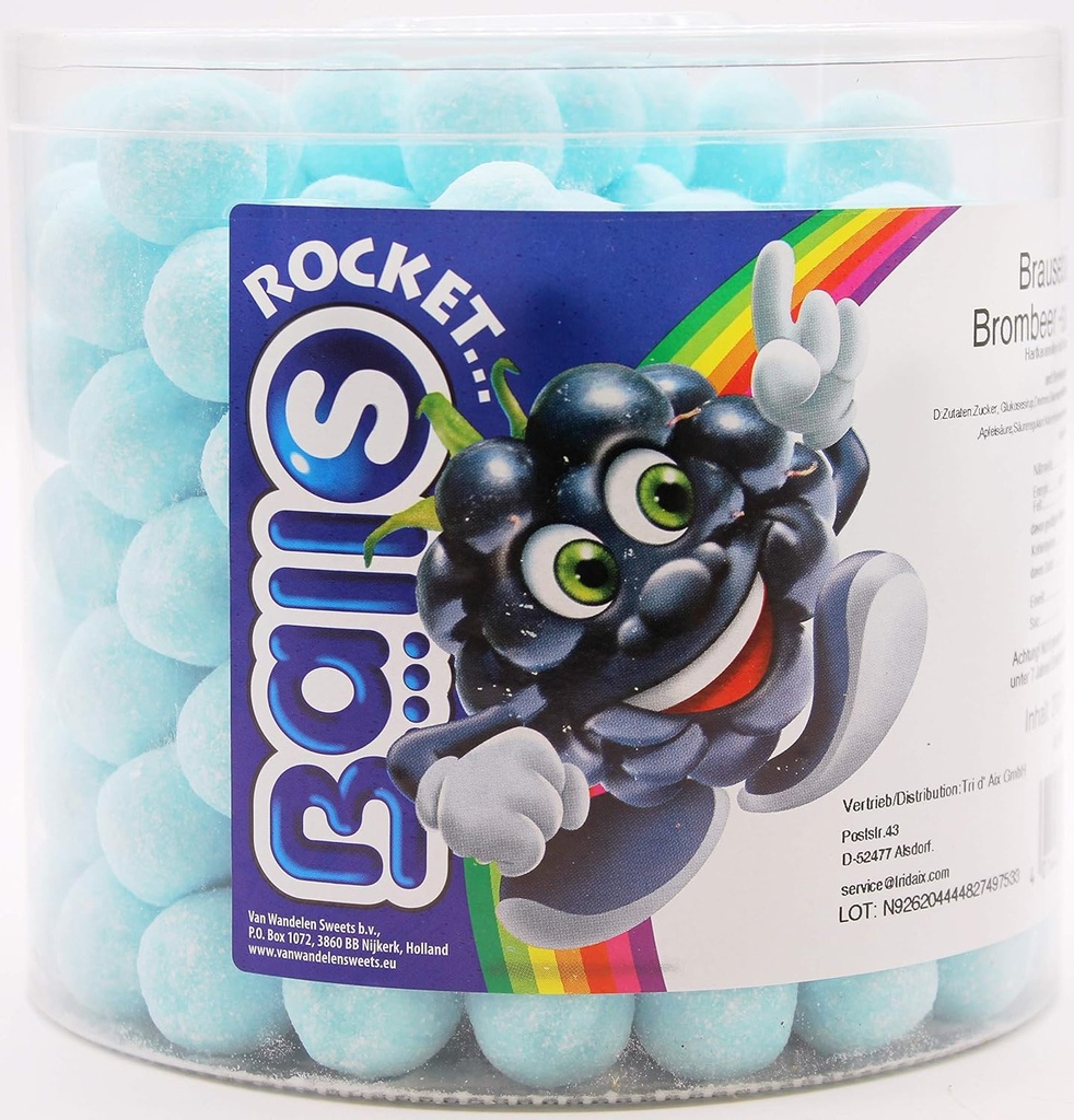 Rocket Balls Shower Balls Blackberry Sour 200 in Box
